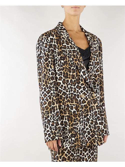 Giacca doppiopetto in crêpe animalier Elisabetta Franchi ELISABETTA FRANCHI | Giacca | GI12047E2B85